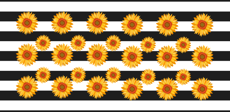 Vinyl Teppich Blumen sonnenblumenstreifen - TenStickers