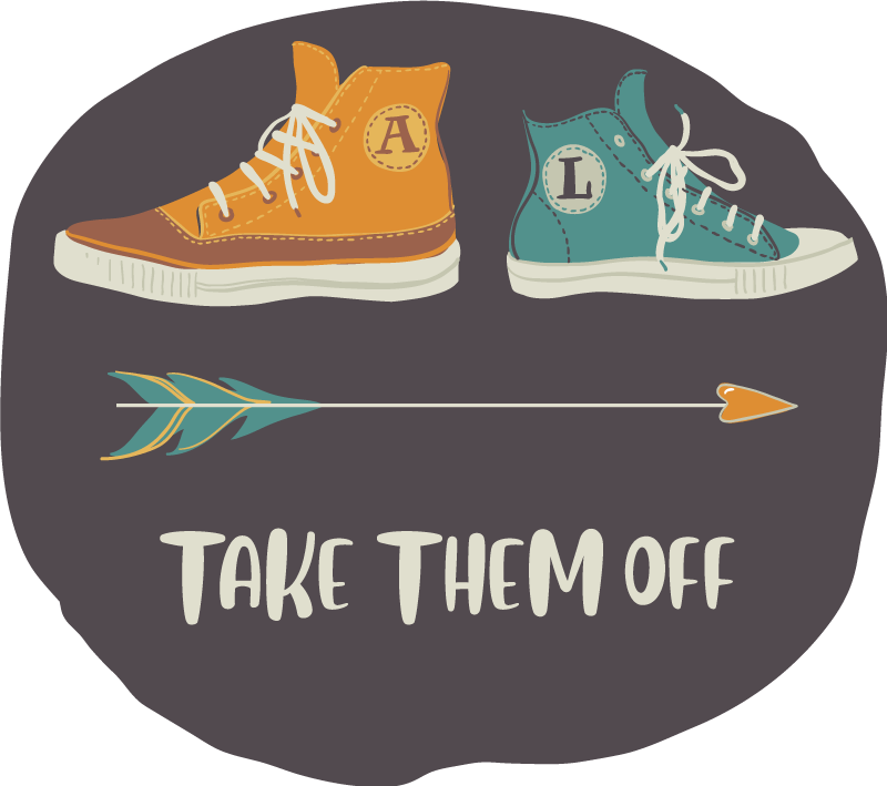 Vinyl Teppich Spruch zieh sie aus - TenStickers