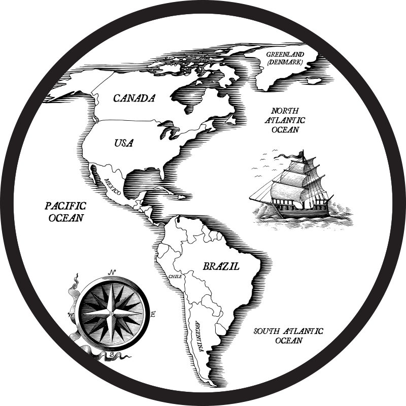 Vinylteppich Weltkarte Amerikanischer kontinent - TenStickers