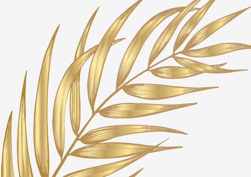 Vinyl Teppich Blumen goldenes laubmuster - TenStickers