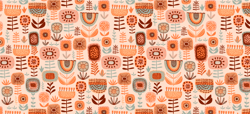 Vinyl Teppich Blumen natürliche blumenmuster - TenStickers