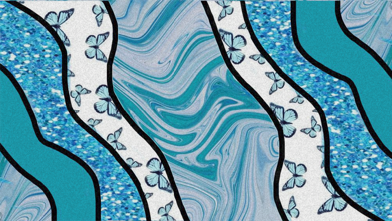 Vinyl teppich imitation sanfte azurblaue strömungen - TenStickers