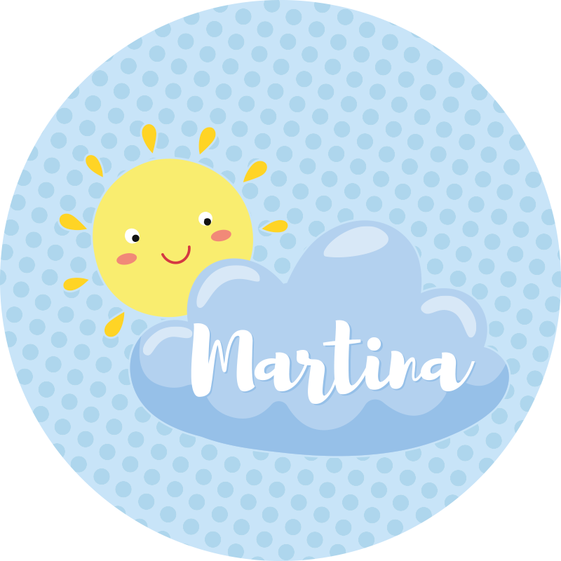 Vinylteppich mit Name Sonne und wolken mit Namen - TenStickers