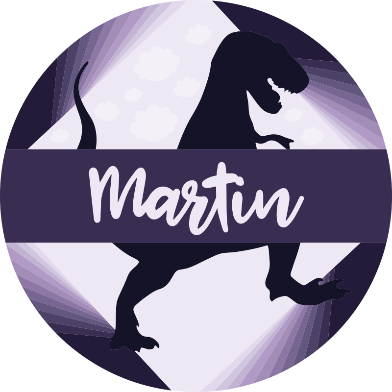 Vinylteppich kindlich velociraptor mit namen - TenStickers