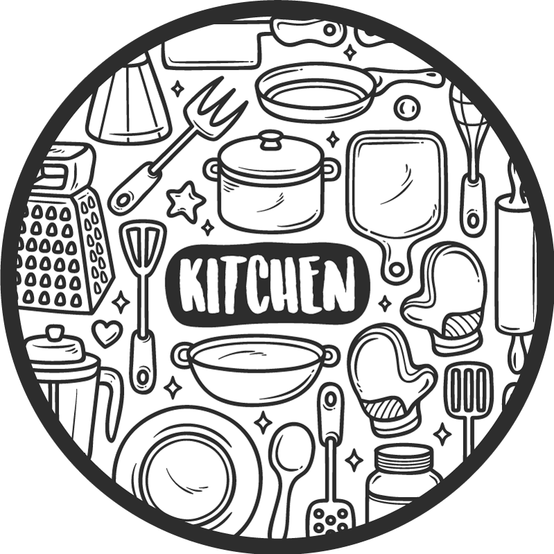 Vinyl Teppich rund essentials-grafik - TenStickers