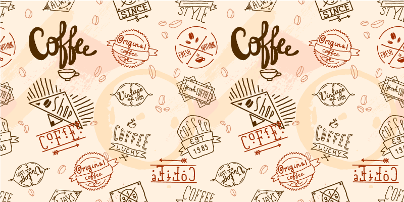 Vinyl Teppich Küche kaffee inspiriertes muster - TenStickers