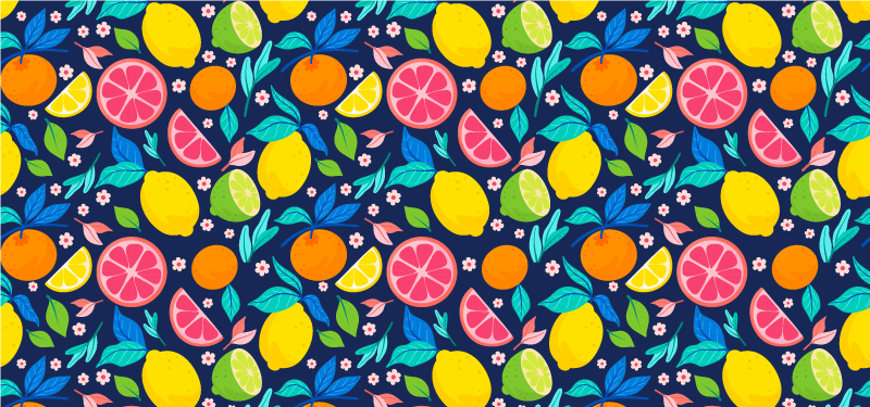 Vinyl Teppich Küche Zitrusfrüchte - TenStickers