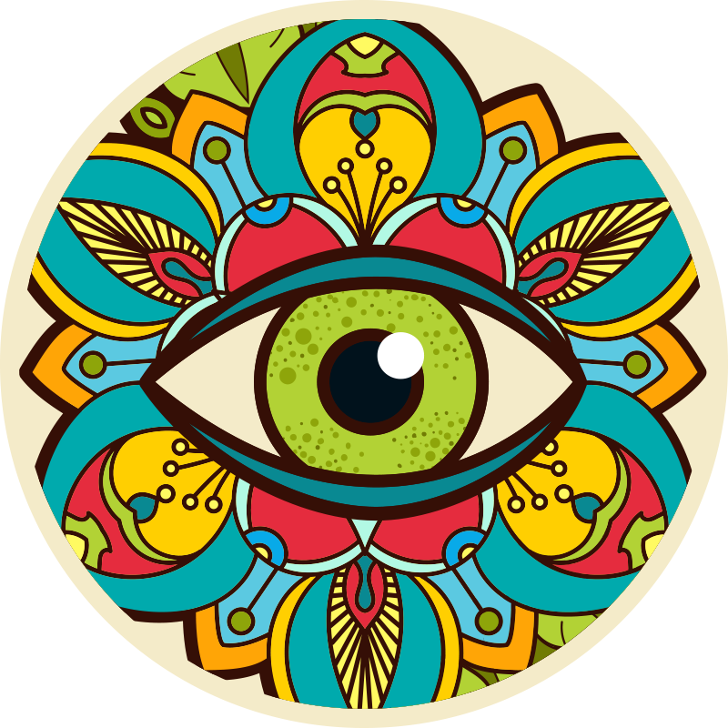 Vinyl Teppich Mandala buntes augenmuster - TenStickers