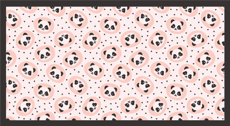 Vinyl Teppich Tiere baby-panda-gesichter - TenStickers