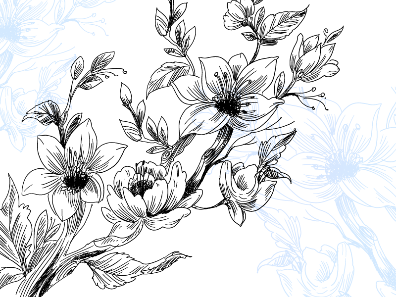 Vinyl Teppich Blumen azurblaues blütenkonzept - TenStickers