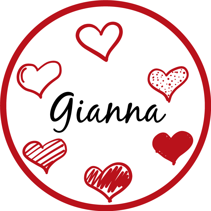 Vinyl Teppich Jugendzimmer rote herzen und namen - TenStickers