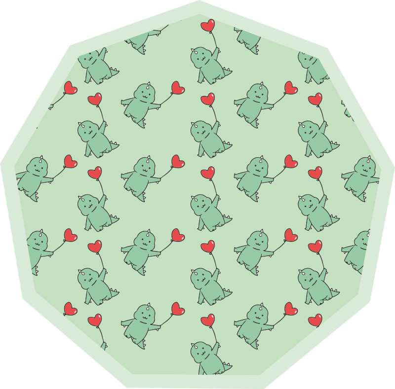 Vinyl Teppich Kinder grüne drachen mit herzen - TenStickers