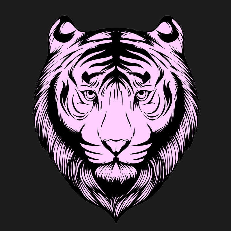 Vinyl Teppich Tiere wilder rosa tiger - TenStickers