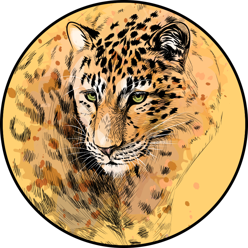 Vinylteppich Animal Print Leopardenform - TenStickers