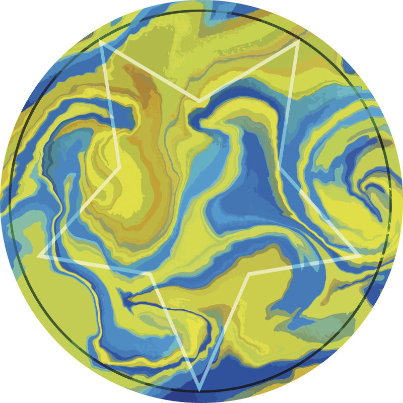 Vinyl Teppich Imitation blauer und gelber stern - TenStickers