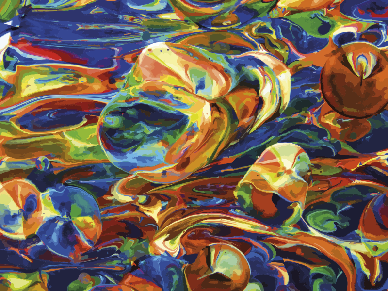 Vinyl Teppich Imitation bunte wirbeleffekte - TenStickers