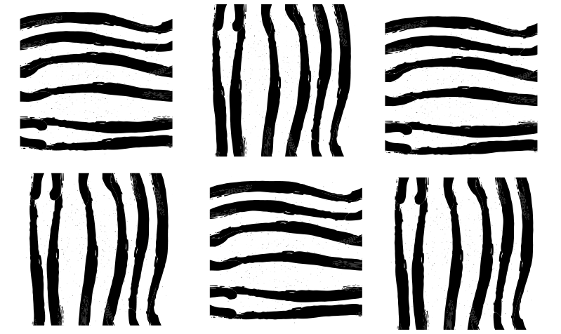 Vinyl Teppich gestreift organische schwarze linien - TenStickers