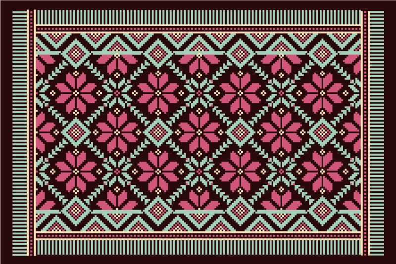 Vinyl Teppich Wohnzimmer nordische blumeninspiration - TenStickers