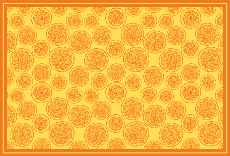 Vinyl teppich blumen zitrusfrucht design - TenStickers