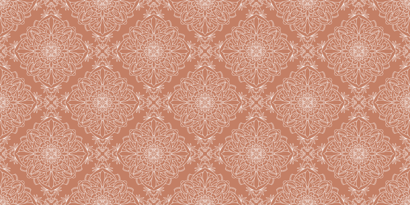 Vinyl Teppich Mandala orangefarbenes fliesenmotiv - TenStickers