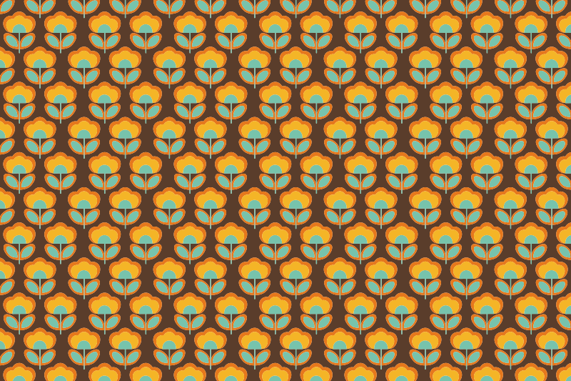 Vinyl Teppich Blumen vintage-braunes design - TenStickers