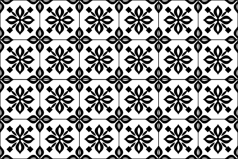 Vinyl Teppich Wohnzimmer schwarz weißes mosaik - TenStickers
