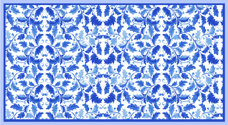 Vinyl Teppich Textur blaue blumenmuster - TenStickers