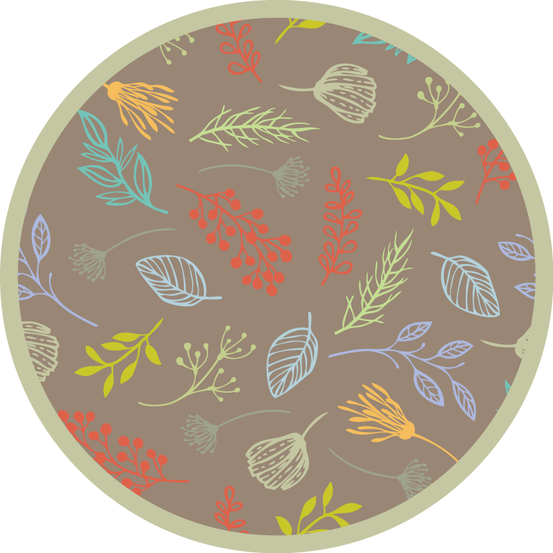 Vinyl Teppich Blumen botanischer blattdruck - TenStickers