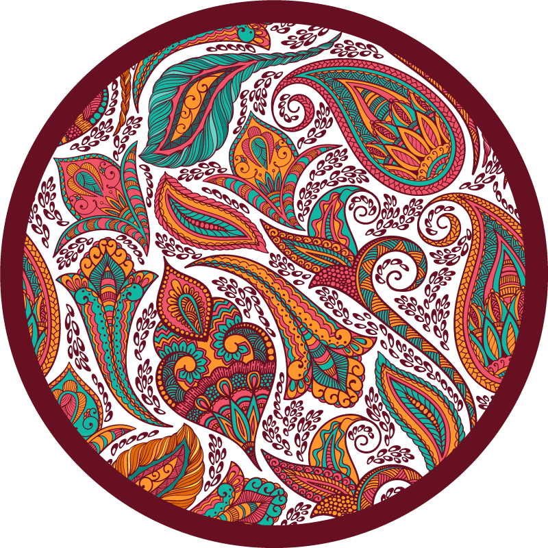 Vinyl Teppich Mandala bunte wirbelnde muster - TenStickers
