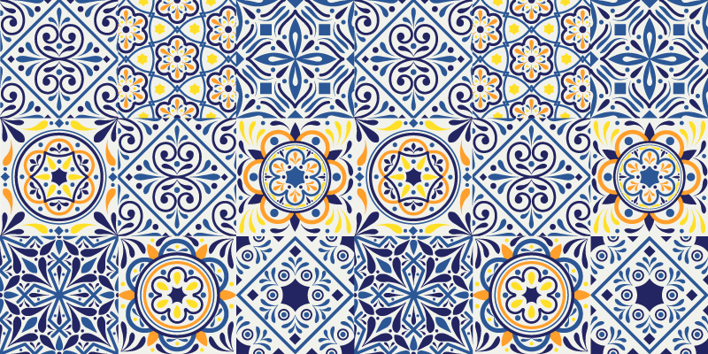 Vinyl Teppich Küche lebendige fliesenanordnung - TenStickers