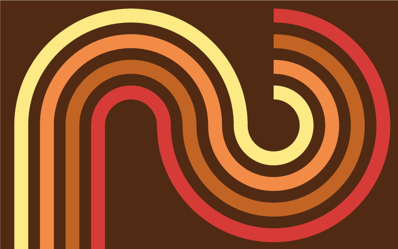 Vinylteppich Vintage 70er jahre pop vintage rechtecke - TenStickers