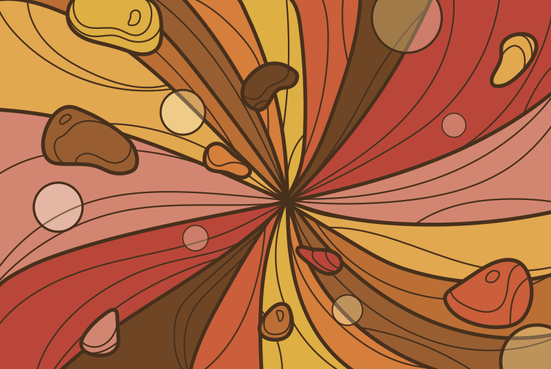 Vinyl teppich vintage mit wirbelnden blumen - TenStickers