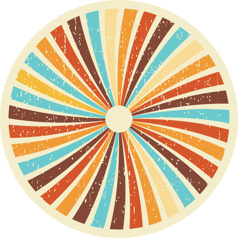 Vinyl Teppich Vintage retro-strahlungsmuster - TenStickers