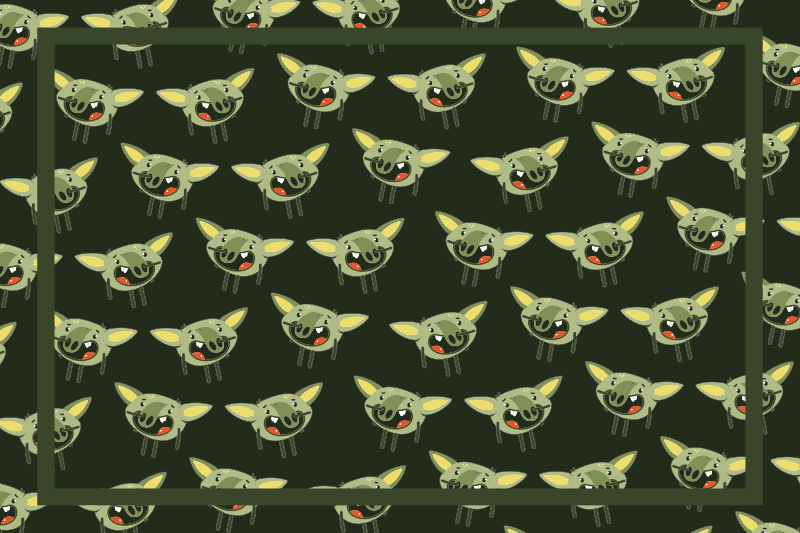 Vinyl Teppich Kinder grüne monstergesichter - TenStickers