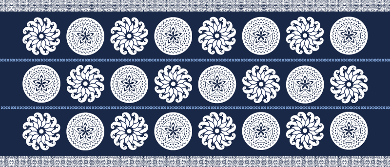 Vinyl teppich mandala in marineblauem muster - TenStickers