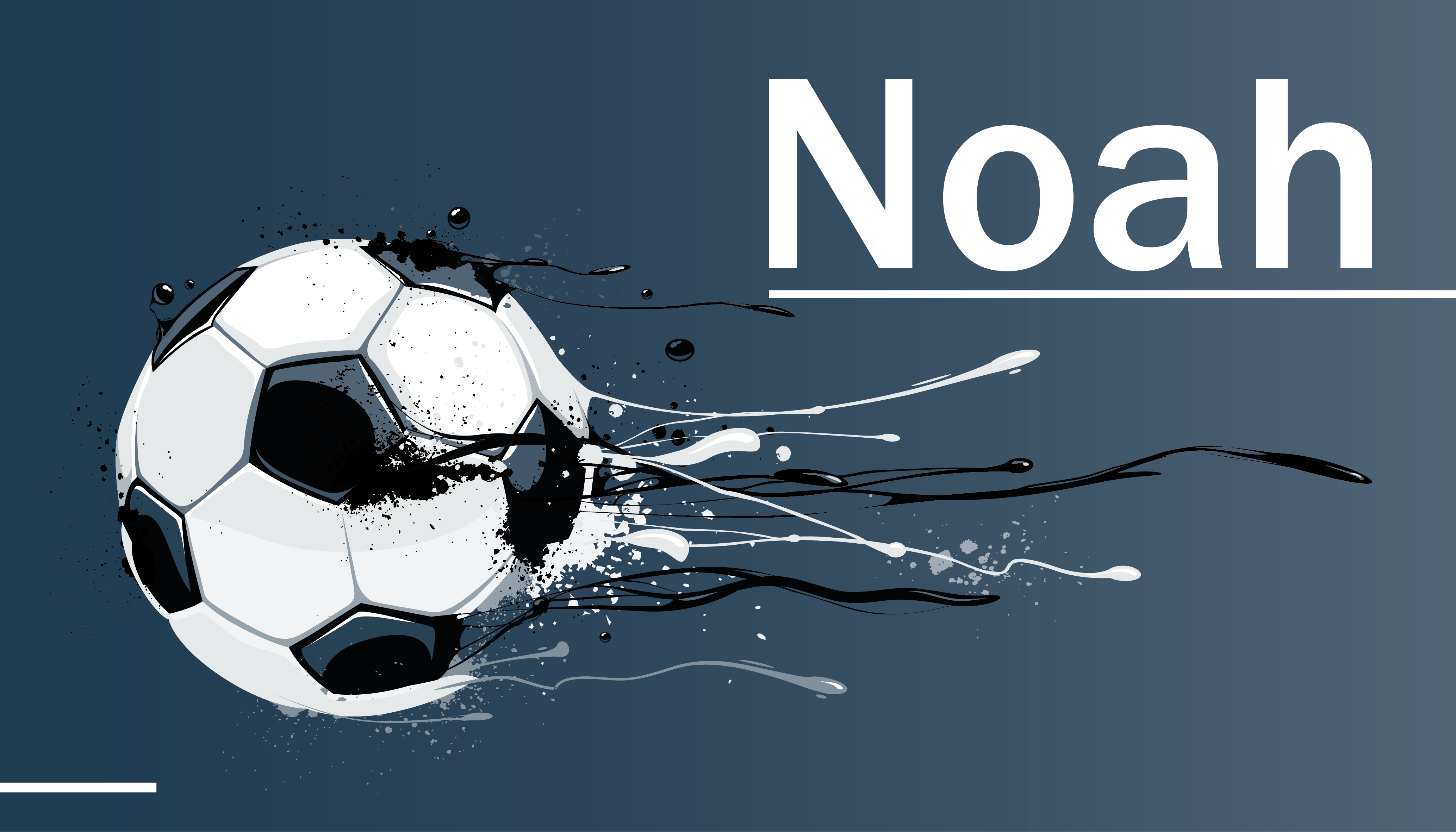 Vinylteppich mit Name Coole kinder personalisierten fußball - TenStickers