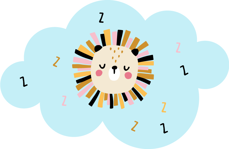 Vinyl Teppich Kinder schläfrige löwenwolke - TenStickers