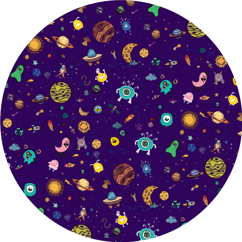 Vinylteppich kindlich abenteuer der kosmischen kreaturen - TenStickers