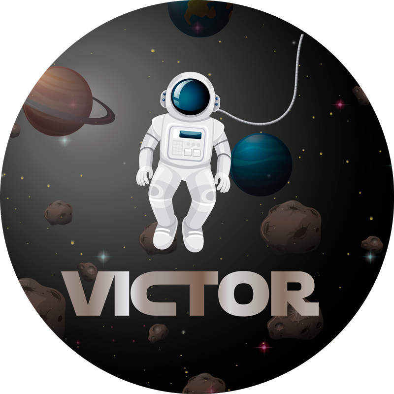 Vinylteppich kindlich universum astronaut mit namen - TenStickers