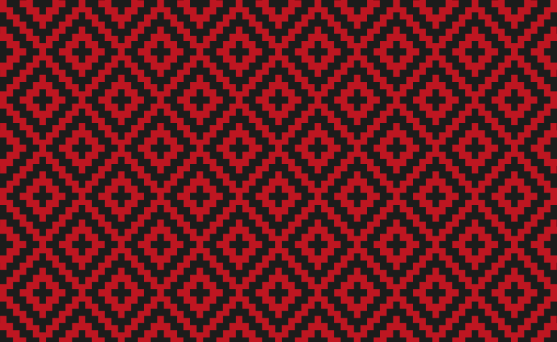 Vinyl Teppich Esszimmer rot gemusterte geometrie - TenStickers