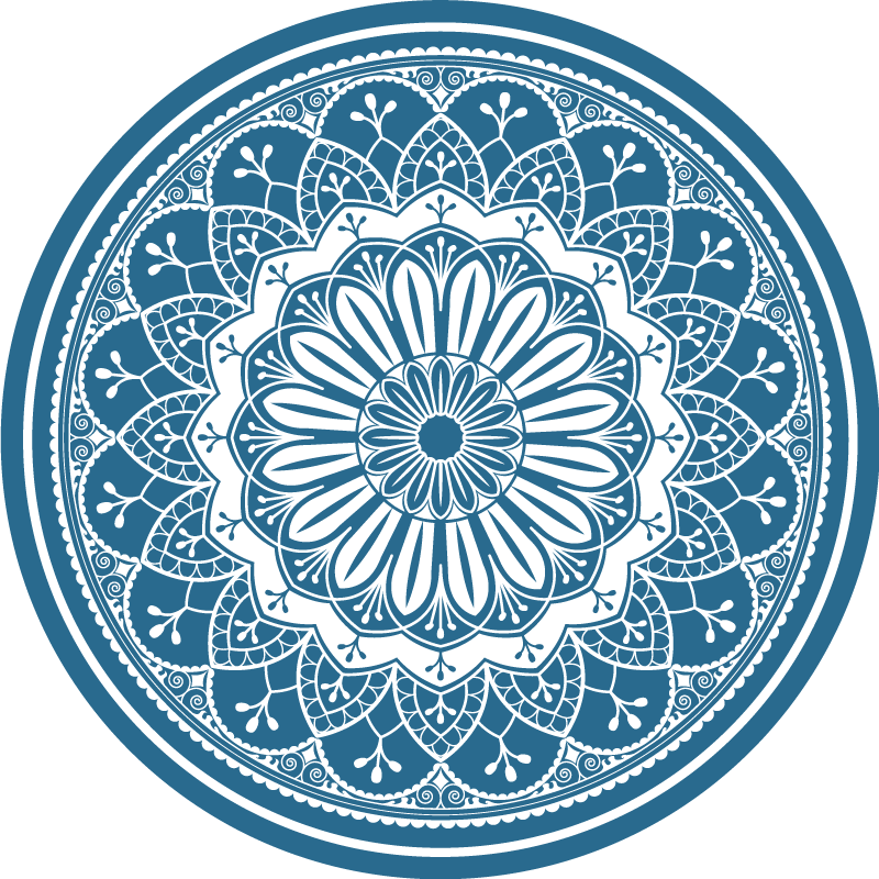 Vinyl teppich mandala elegantes blau mandala - TenStickers