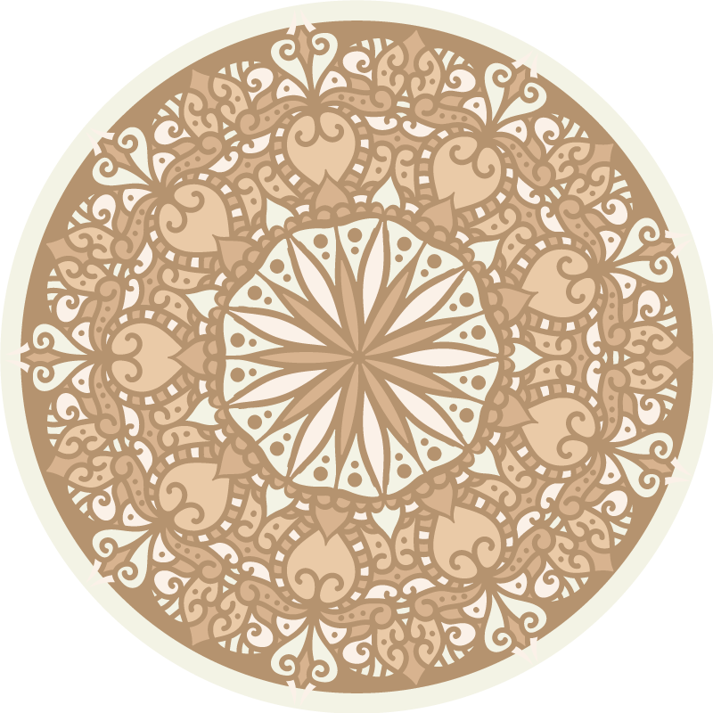 Vinylteppich Mandala Kreisförmiges beige mandala-mosaik - TenStickers