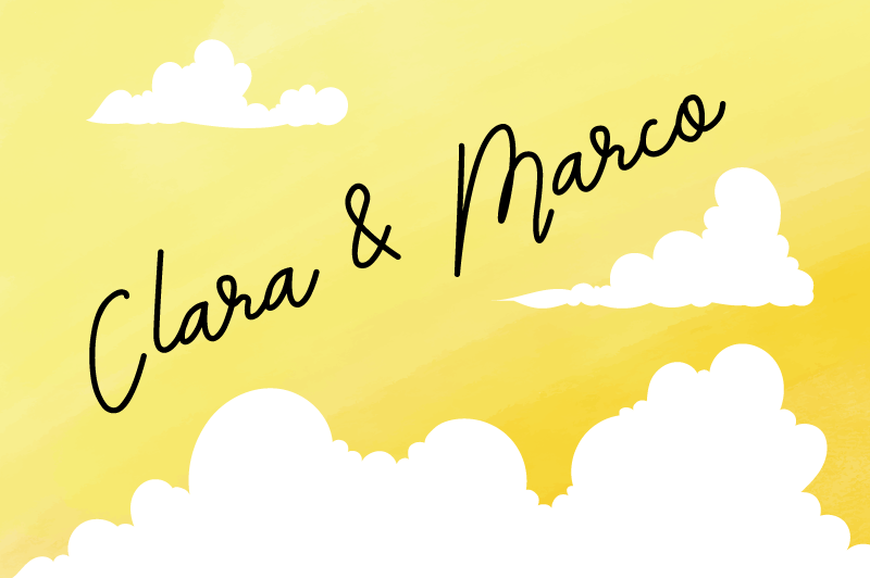 Vinyl Teppich mit Namen wolkiges paardesign - TenStickers