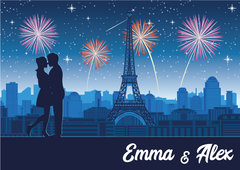 Vinyl Teppich mit Namen pariser romanze - TenStickers