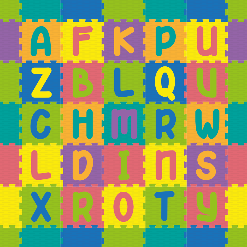Vinyl Teppich Alphabet farbenfrohes spieldesign - TenStickers