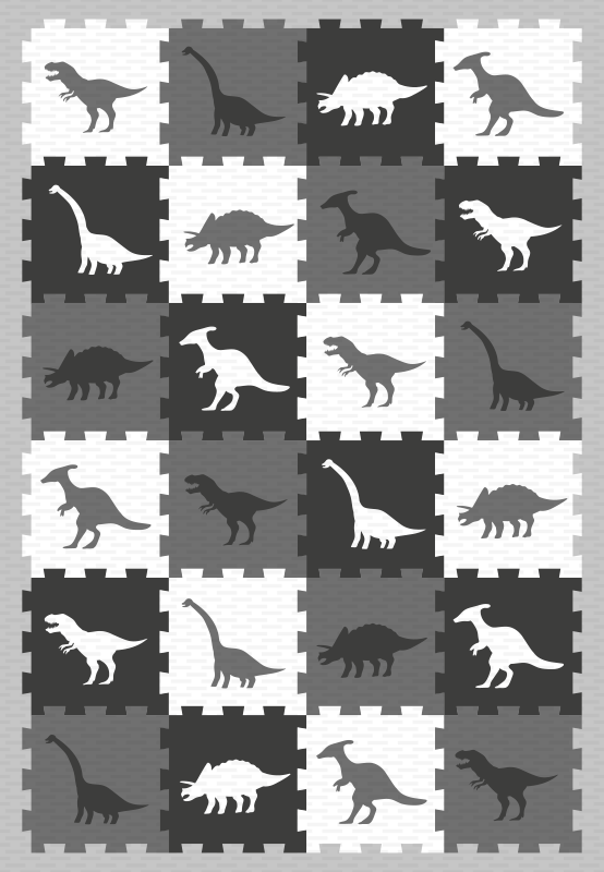 Vinyl Teppich Kinder graues dinosauriermotiv - TenStickers