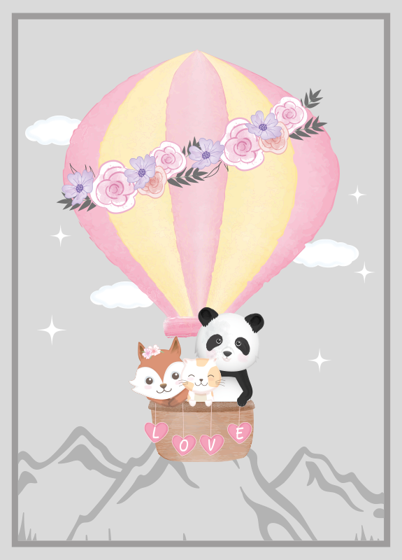 Vinyl Teppich Kinder heißluftliebe - TenStickers