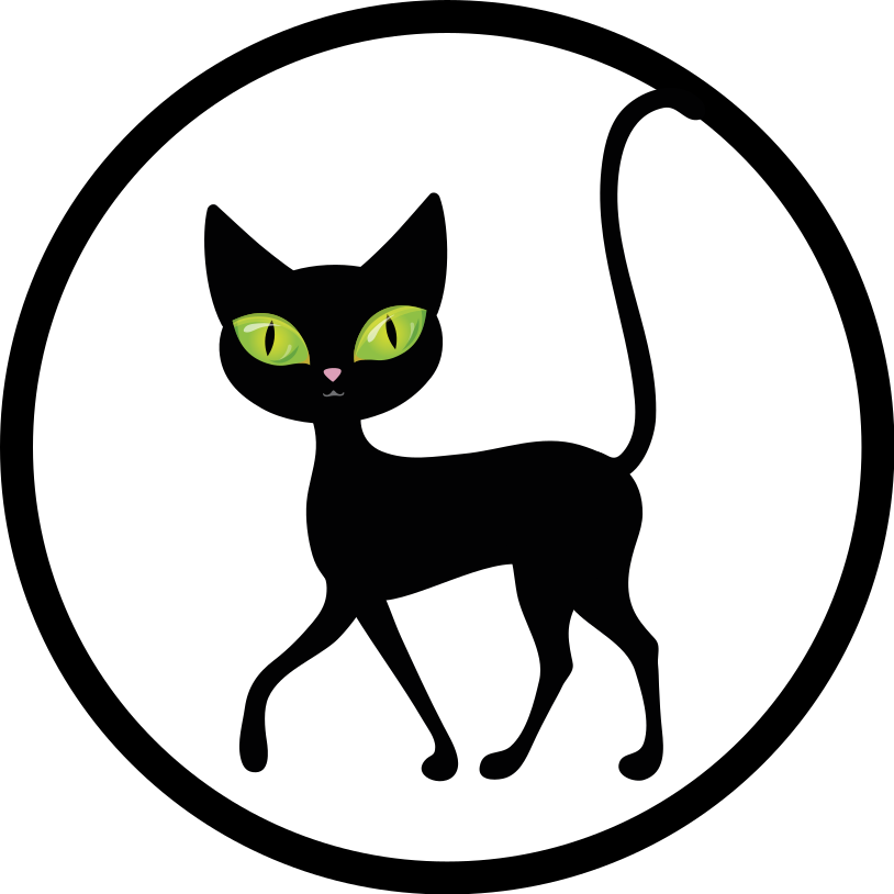 Vinyl Teppich Tiere bezaubernde schwarze katze - TenStickers
