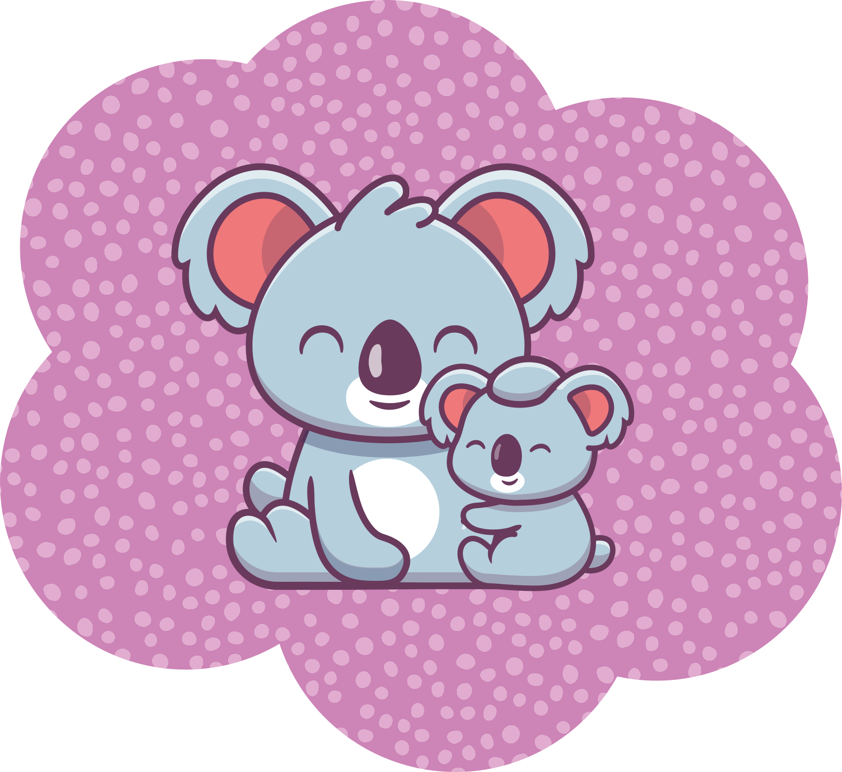 Vinyl Teppich Kinder koala-familien-design - TenStickers