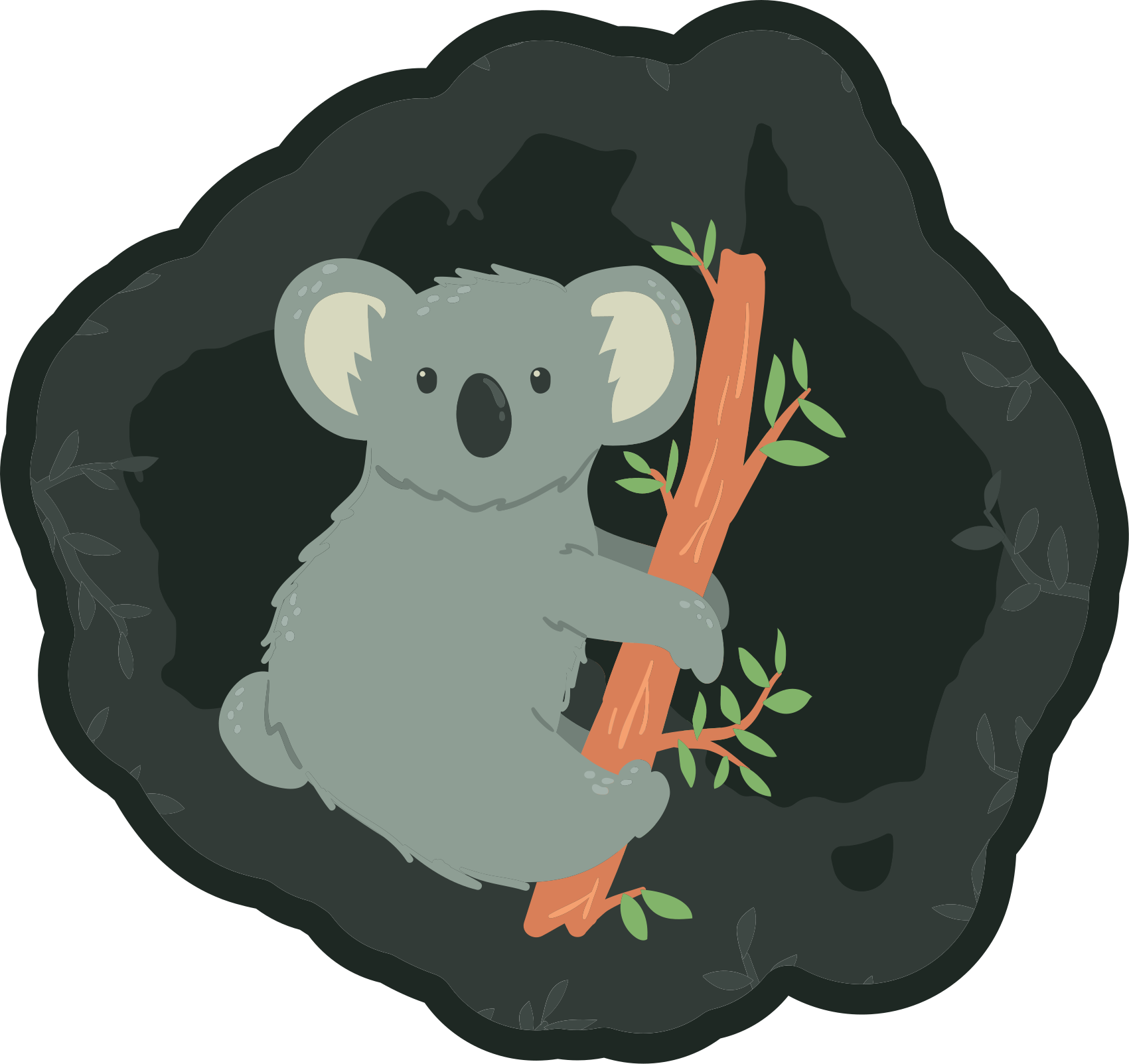 Vinyl teppich tiere mit süßem koala charme - TenStickers